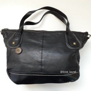 The Sak Iris Black Pebbled Leather Tote Bag